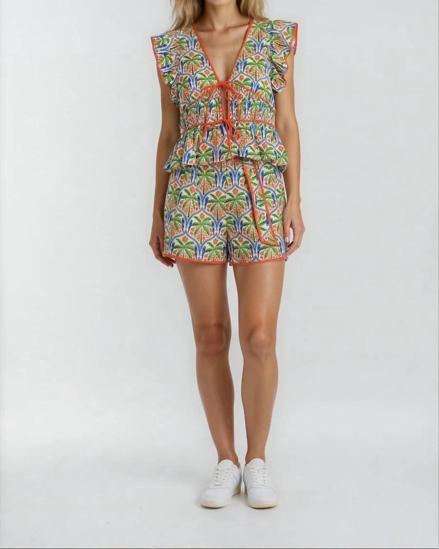Sincerely Ours - Peplum Top With Front Ties