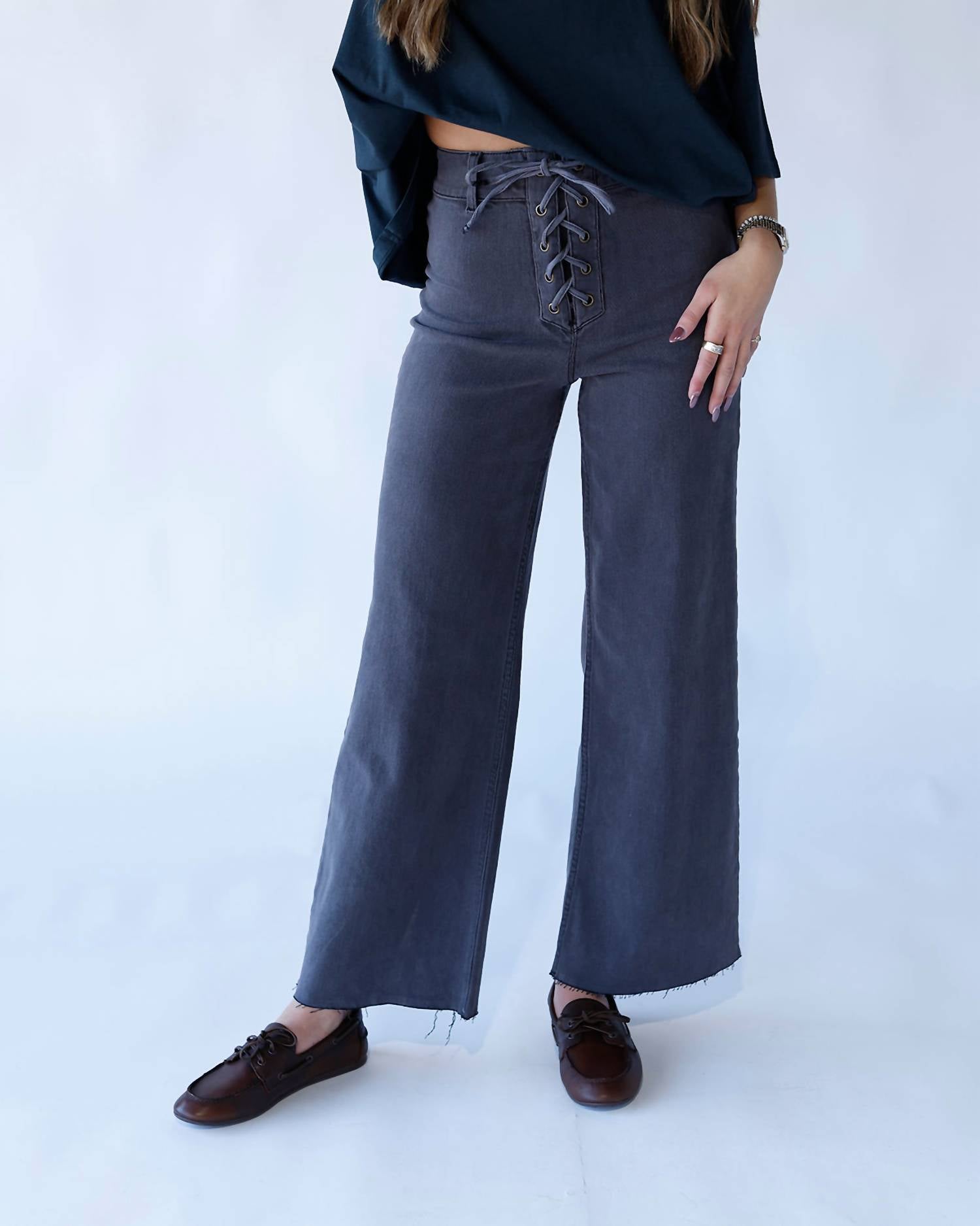Miou Muse - Smokeshow Lace Up Jeans