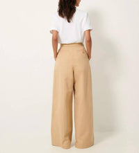Sessun Rivera Wide Leg Pleated Trousers in jonc - women's pants - detail view