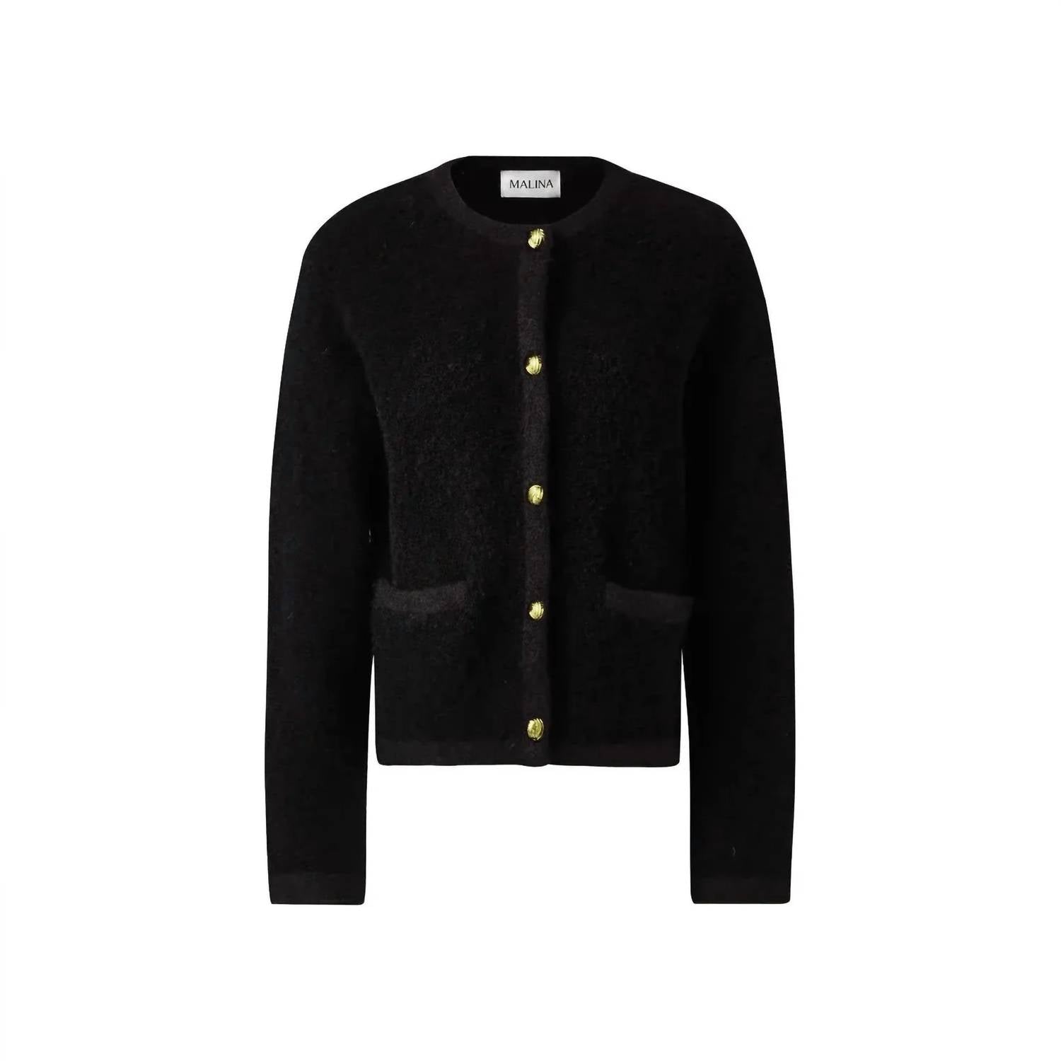 Malina Women's Carly Cardigan in black - women's cardigan - detail view