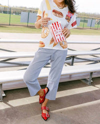 QUEEN OF SPARKLES Ballpark Food Tee in white - women's t-shirt - view 4