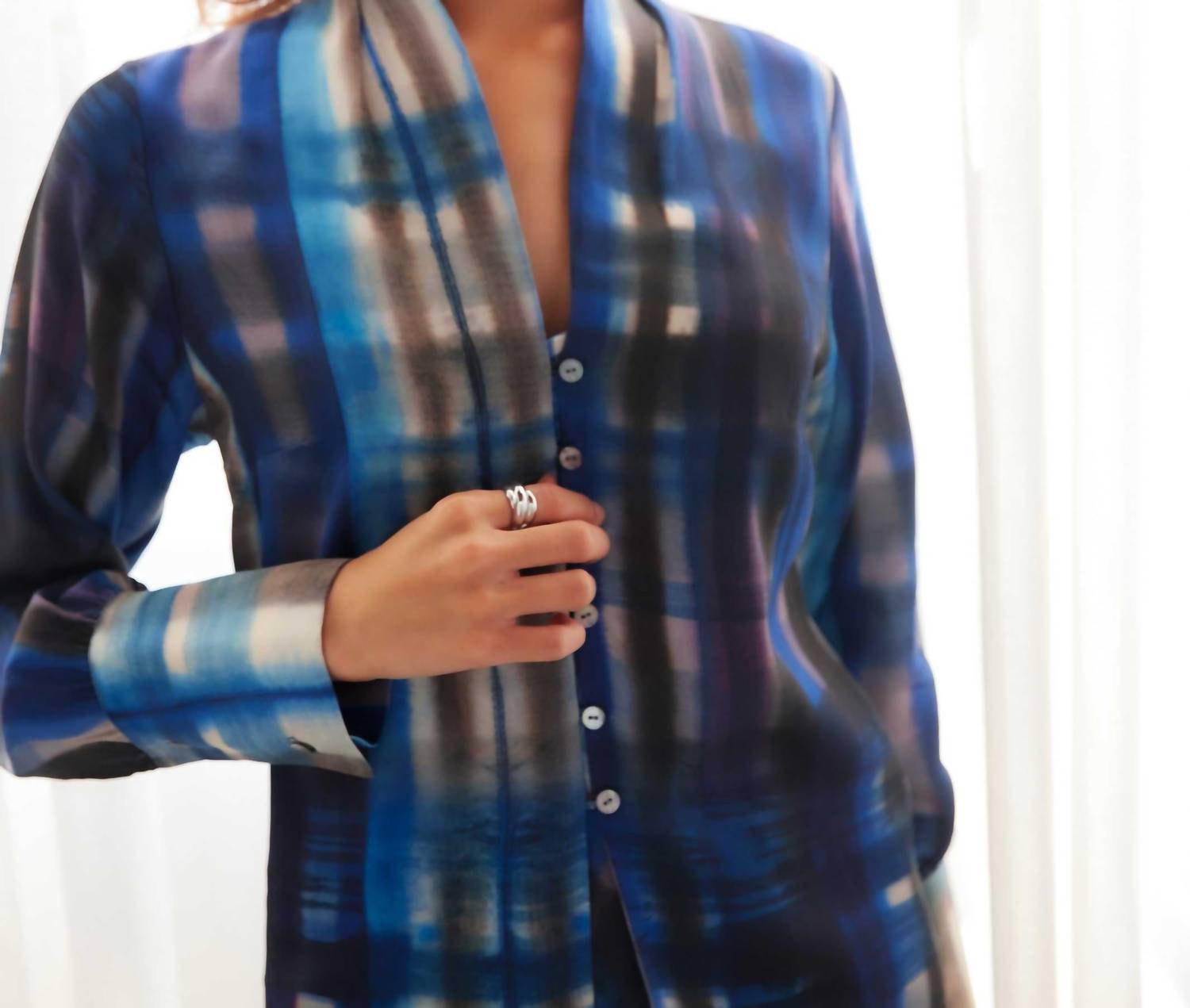 Fifteen Twenty - V Neck Button Front Blouse