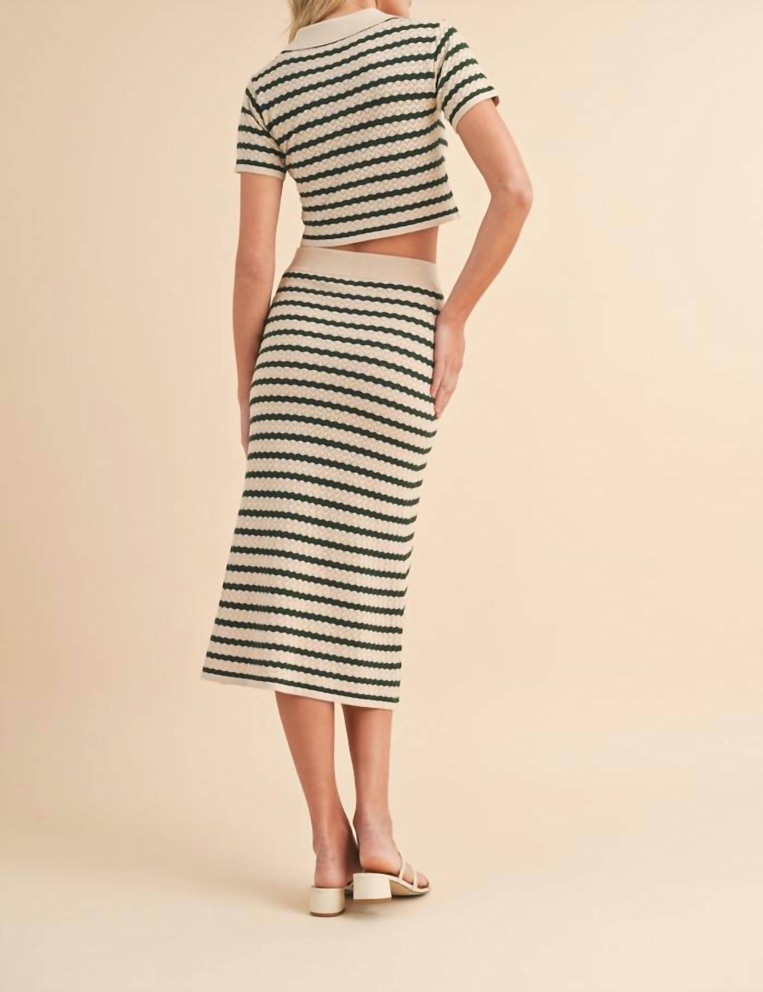 Wishlist - Striped Crop Top And Maxi Skirt Set