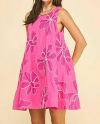Pinch - Floral Embroidered Tank Mini Dress
