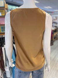 Lavender Brown - Leyla Satin Cowl Neck Top