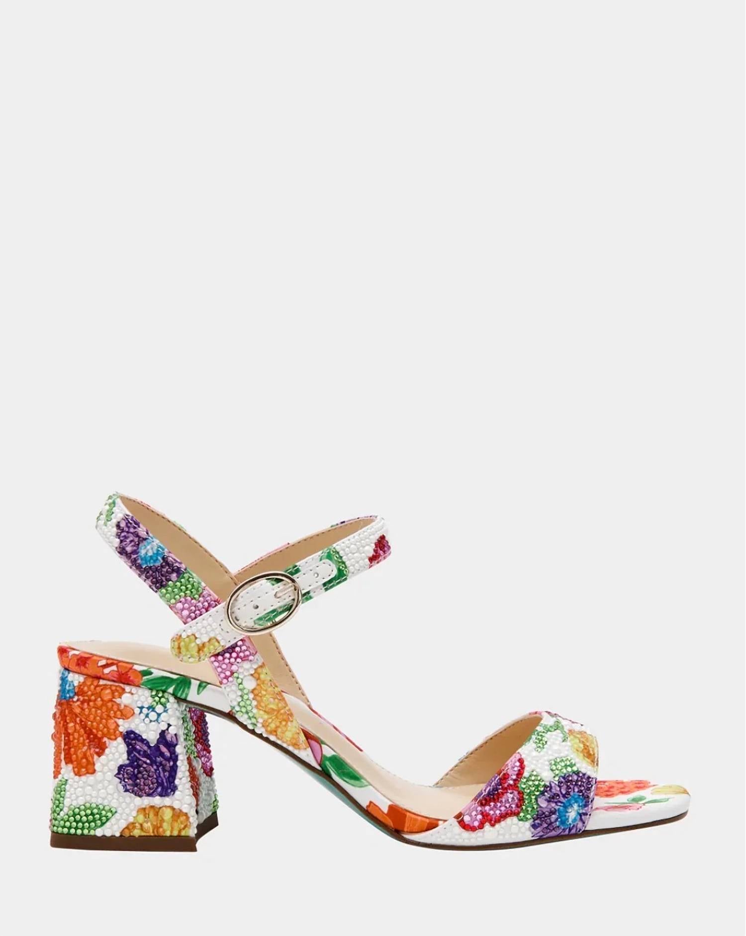 Betsey Johnson - Women's Tamy Floral Beaded Block Heel Sandals