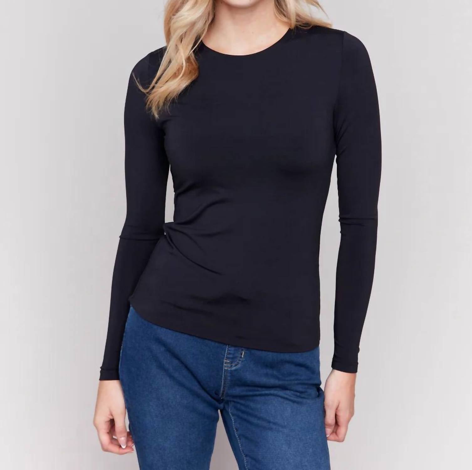 Charlie B - Long Sleeve Crew Stretch Top