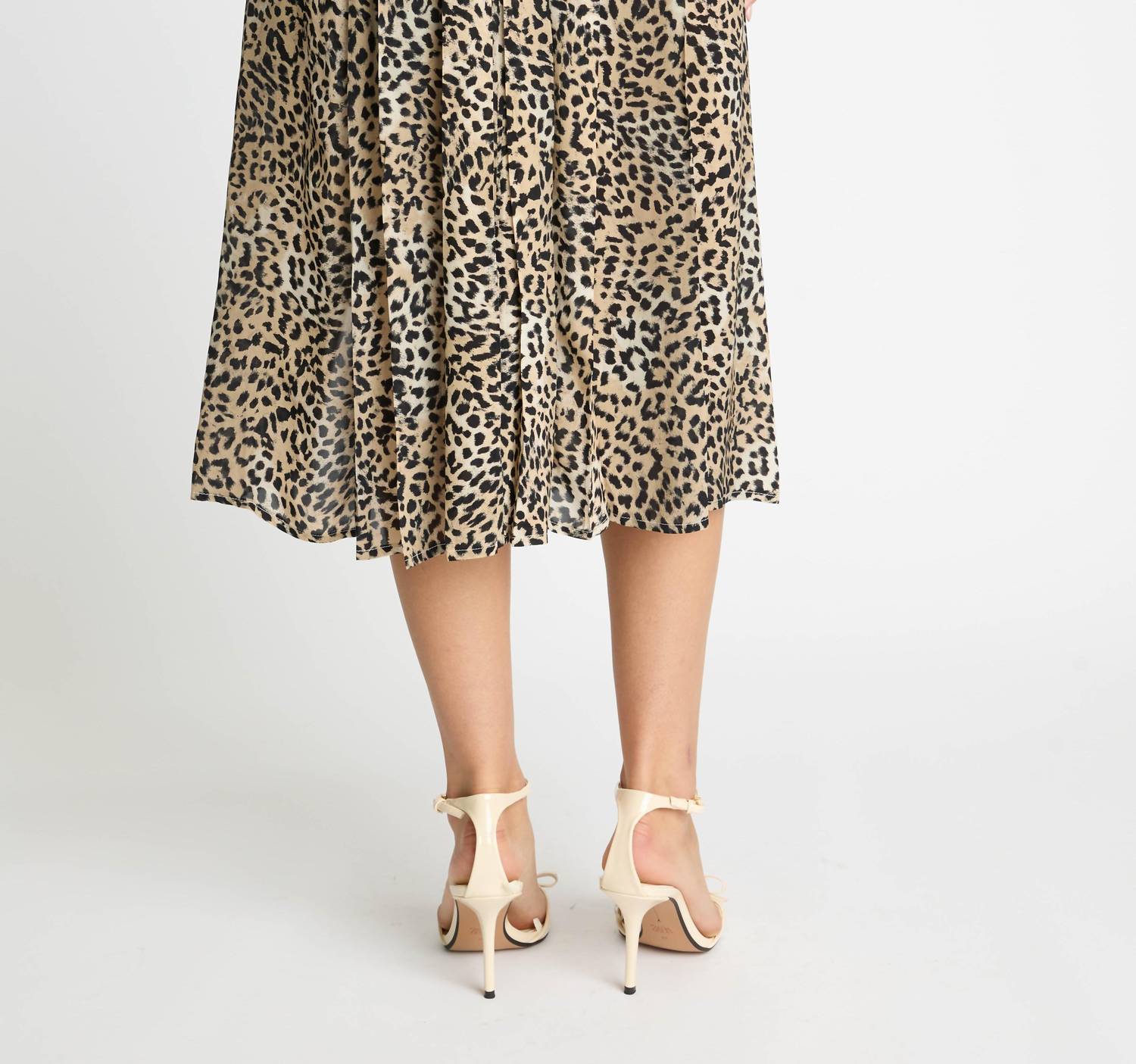 CABALLERO Glenda Midi Skirt in golden leopard - women's skirt - detail view