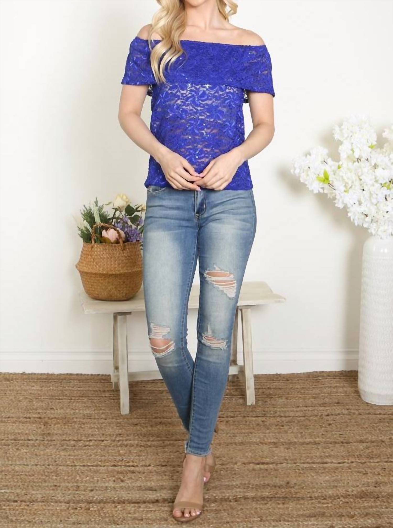 Westmoon - Off Shoulder Lace Top