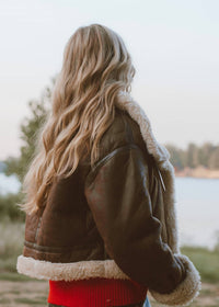 Raisonnel Sugarwood Sherpa Lined Coat in brown - women's jacket - alternate view