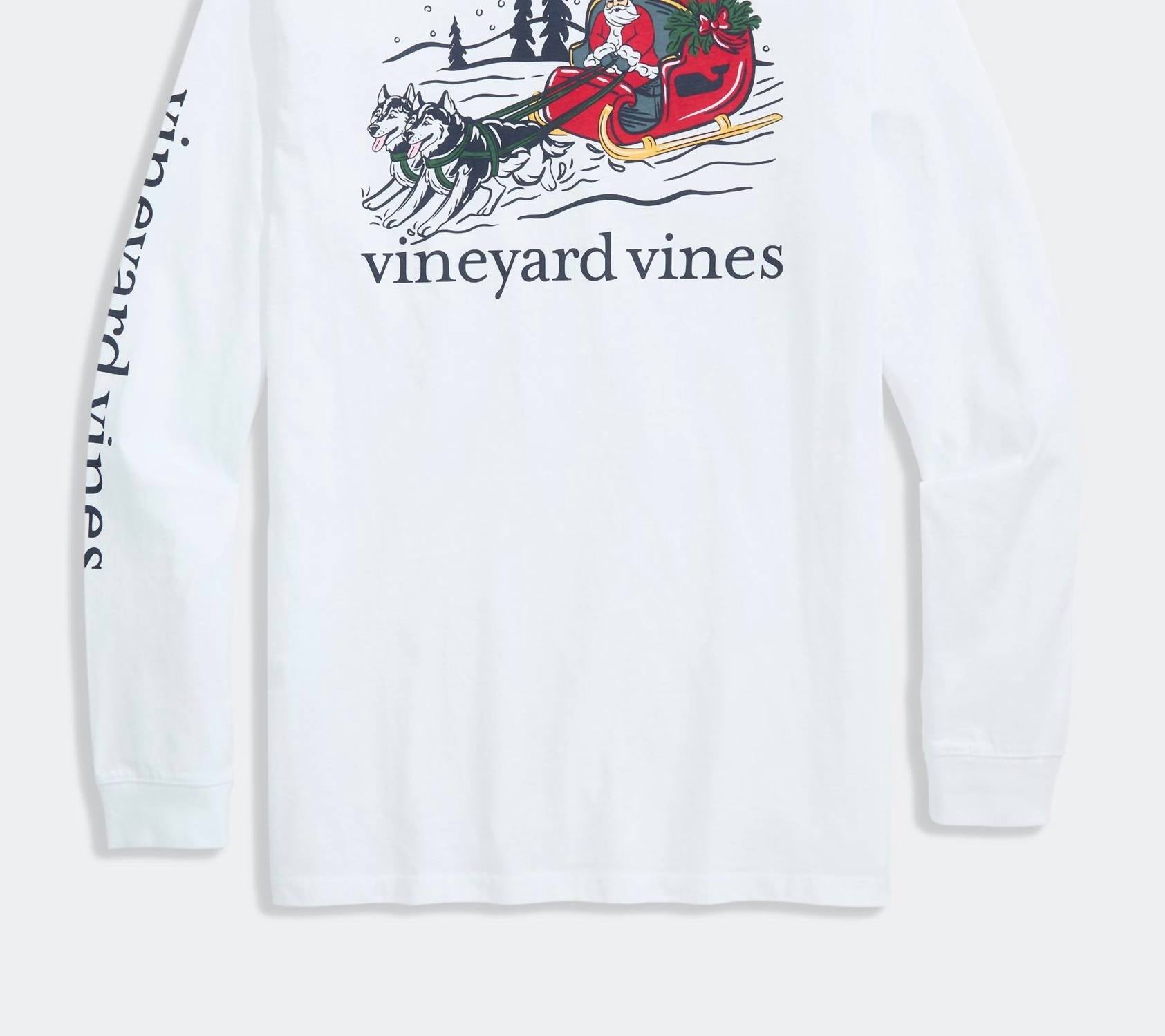 Vineyard Vines - Men's Santa Dog Sleigh Long-sleeve Pocket Tee