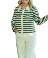 Thml - Striped Button Cardigan