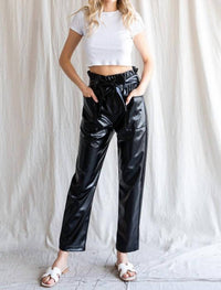 Jodifl - Faux Leather Belted Pants