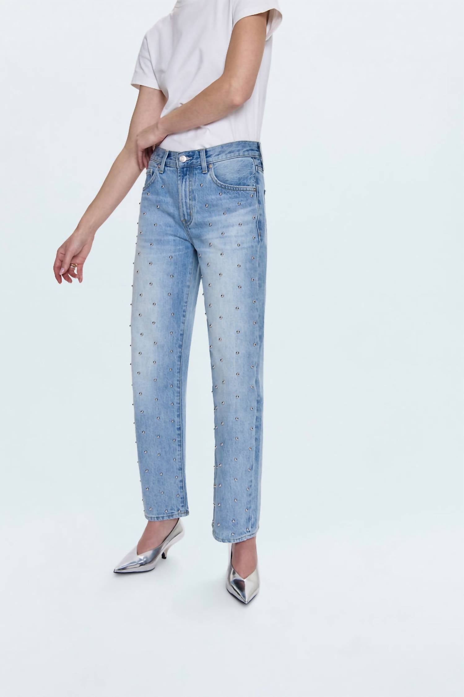 PISTOLA Lexi Mid Rise Bowed Straight Jean in aries 2 - women's jeans - alternate view