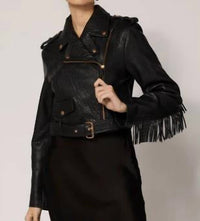 Cleobella HARRISON LEATHER JACKET in black - women's jacket