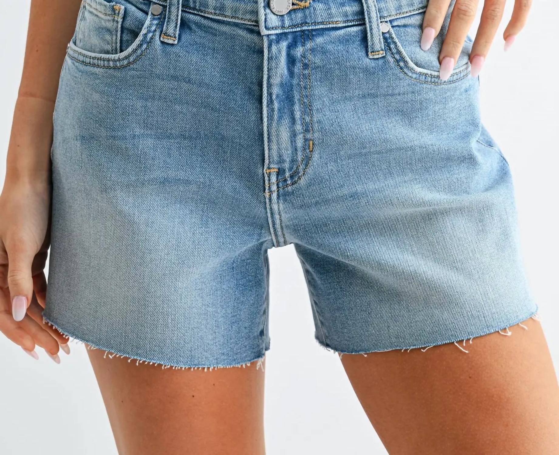 Just Black Denim - Mid Rise Stretch Jean Shorts