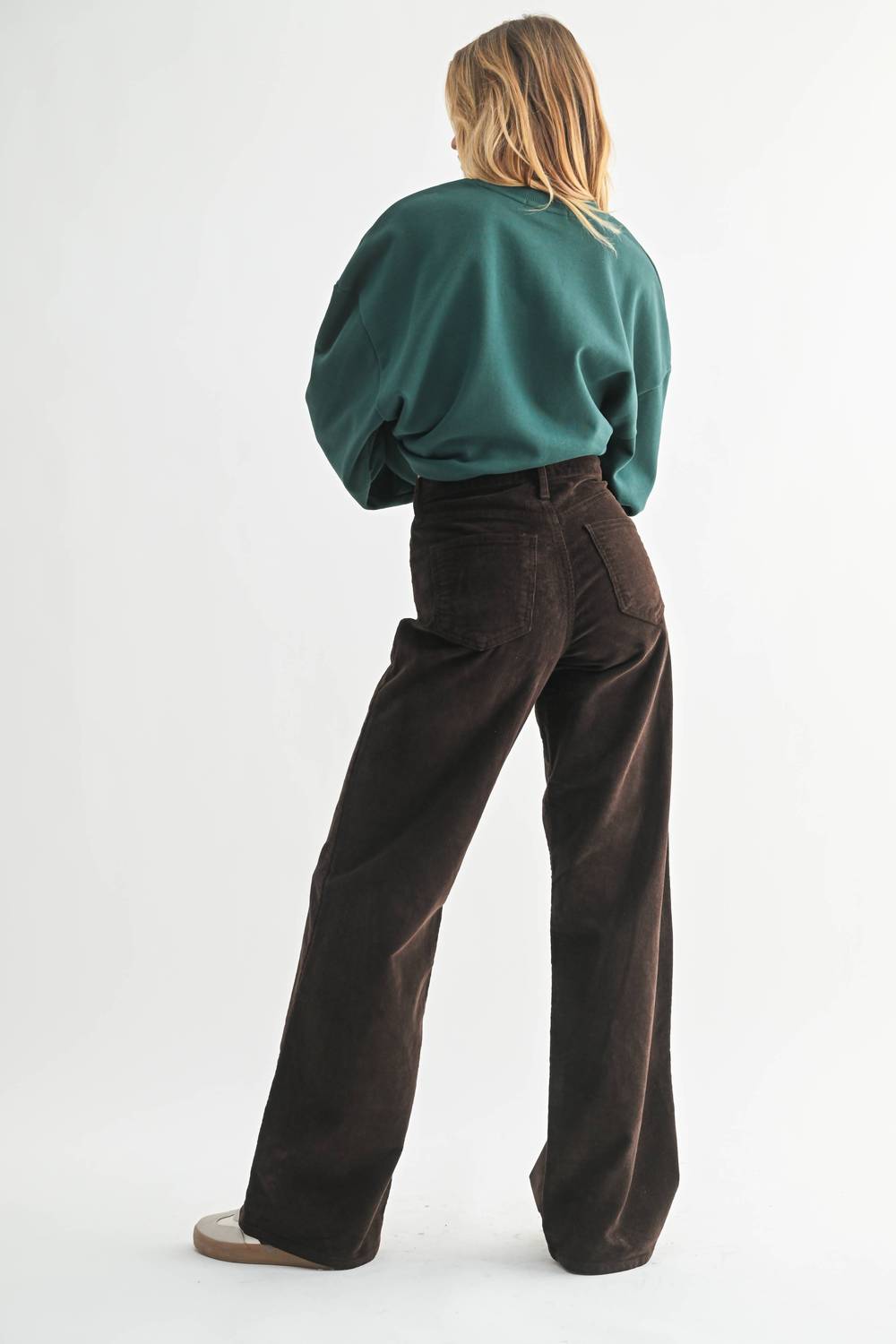 JBD. Women's Durango Corduroy Pant in chocolate - women's pants - detail view