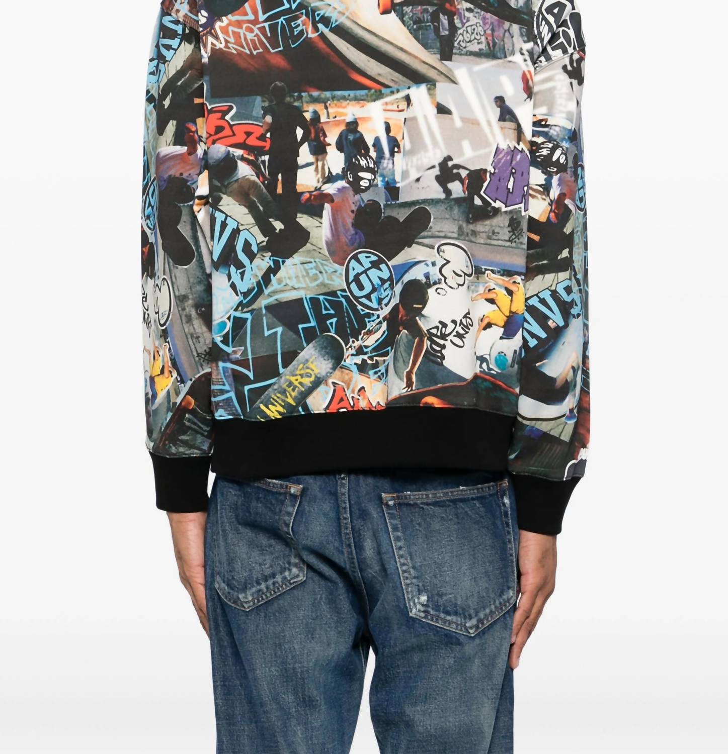 Aape - Moonface Logo Graffiti Print Hoodie