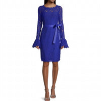 Nue By Shani - Bell Sleeve Lace Sheath Dress
