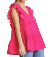 Umgee - Tiered Ruffle Babydoll Top
