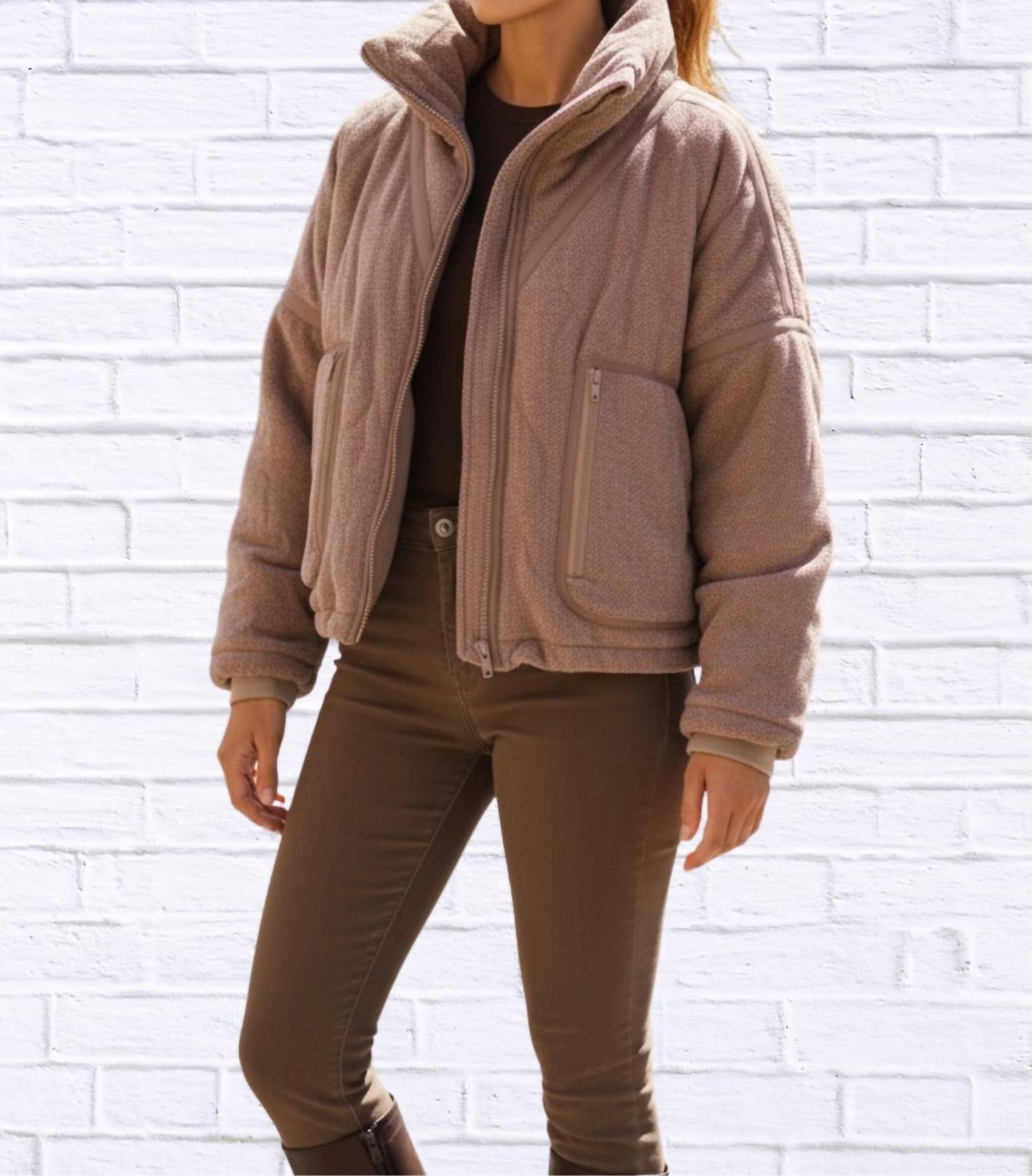 Pol - Zip-up High Collar Fleece Jacket