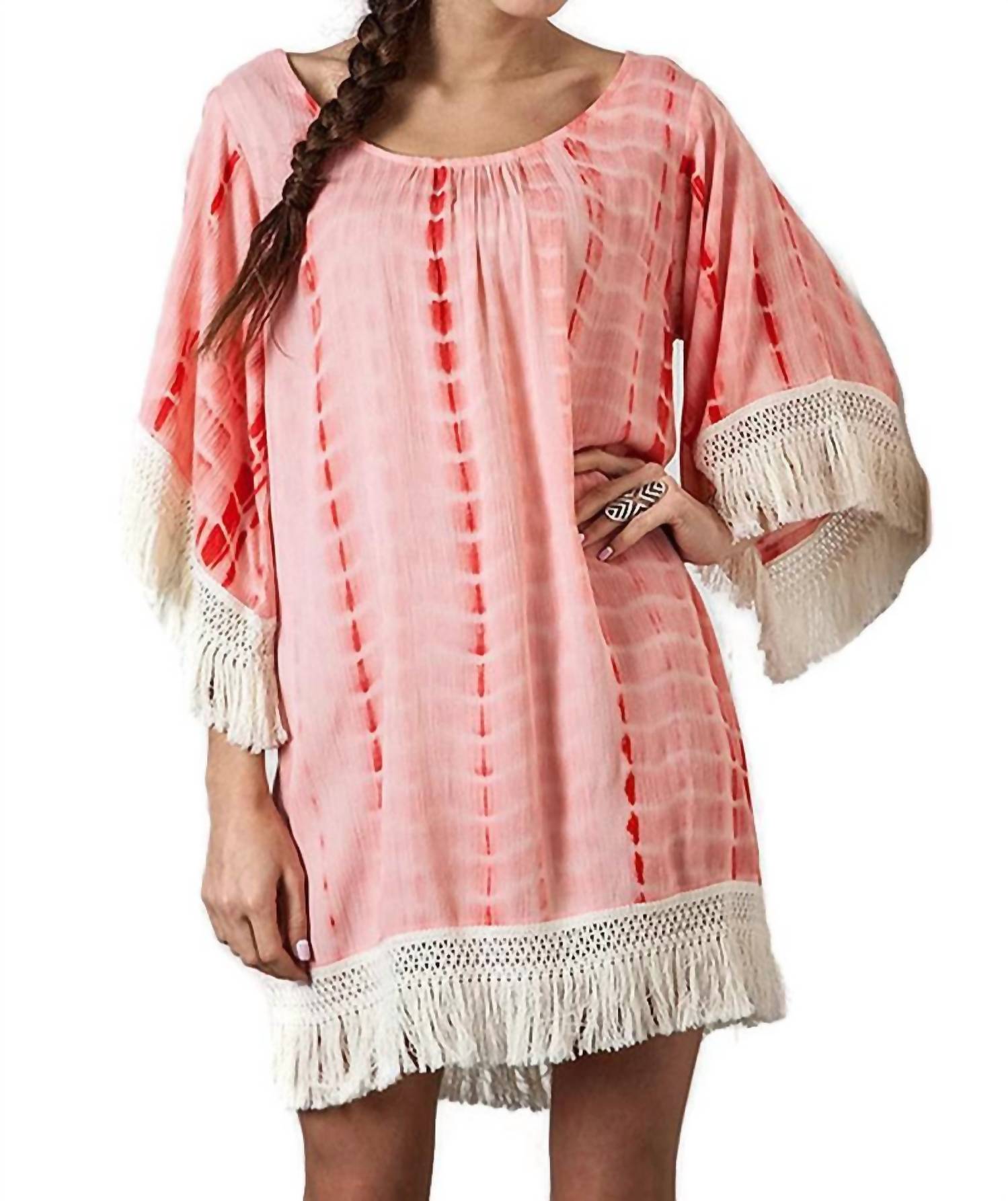 Umgee - Tie Dye Tassel And Fringe Dress