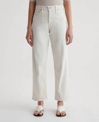 AG Jeans Rian High Rise Straight Jean in opal stone - women's jeans - detail view