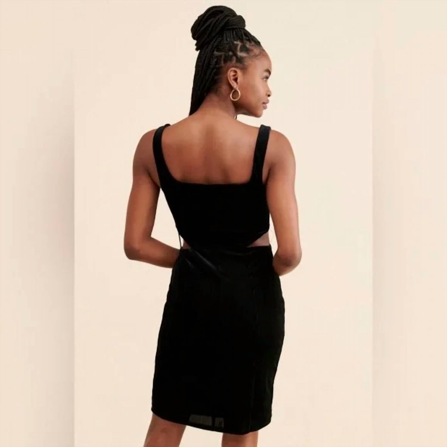 Afrm - Paradiso Cut Out Velvet Mini Dress
