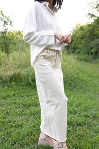 mystree Casual Denim Maxi Skirt in white - women's skirt - alternate view