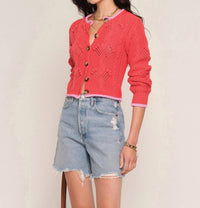 heartloom Elaya Long Sleeve Cardigan in flame - women's cardigan