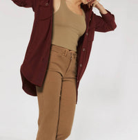 7Diamonds Generation Buttery-soft Shacket in brick - women's jacket - view 4