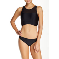 BOTTOM'S UP SPORT CREW NECK MESH BIKINI TOP
