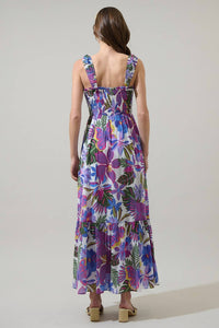 Sugarlips - Evren Tropics Tayla Smocked Midi Dress