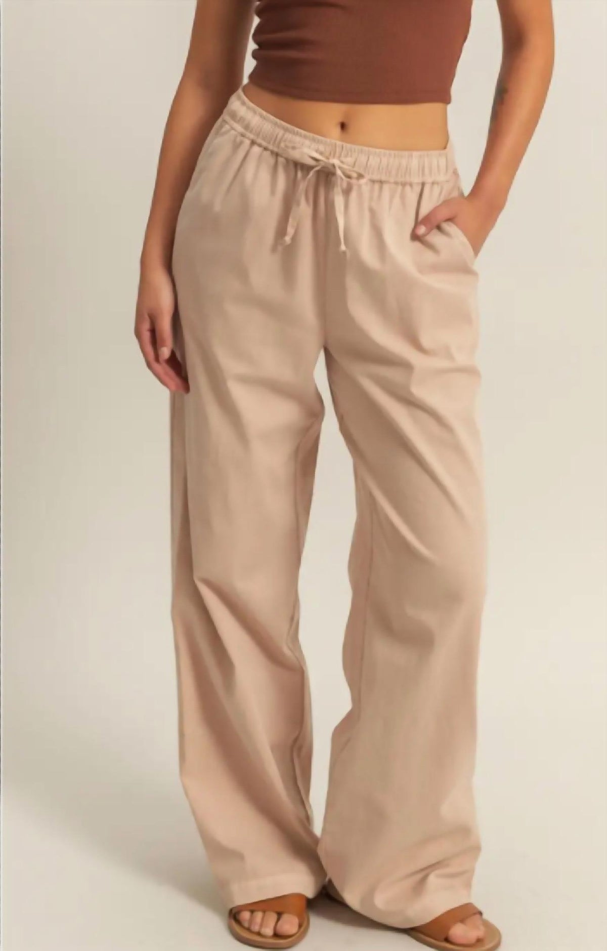 Hyfve - Drawstring Waist Straight Leg Pants