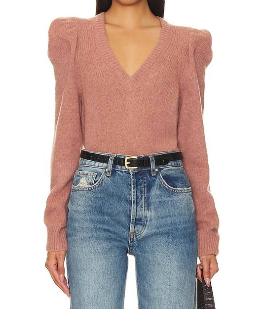 Nation Ltd - Lara Puff Shoulder V-neck Sweater