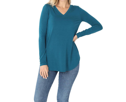 Zenana - Long Sleeve V-neck Top