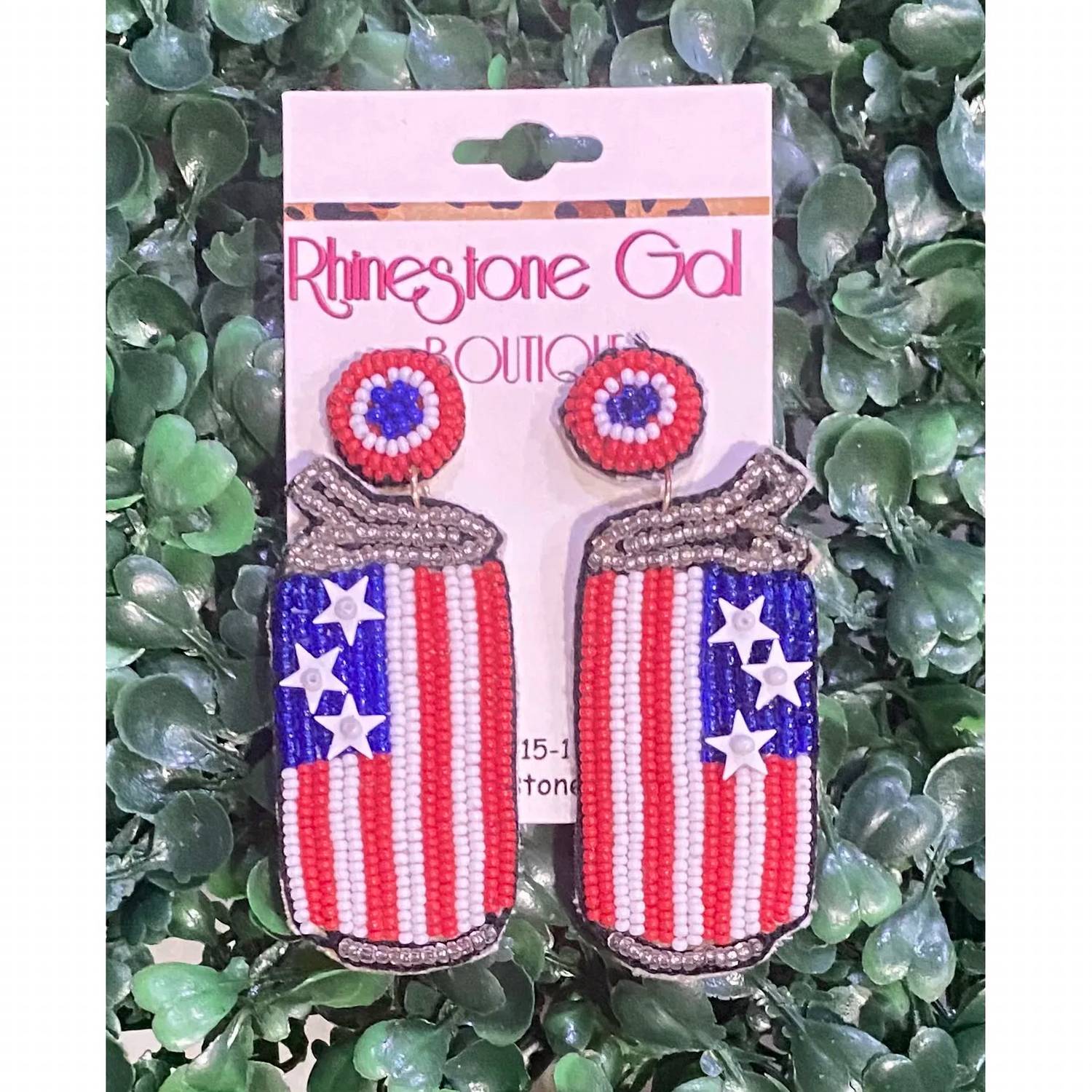 Wholesale Accessory Market - Women's Patriotic Beaded Usa Can Earrings