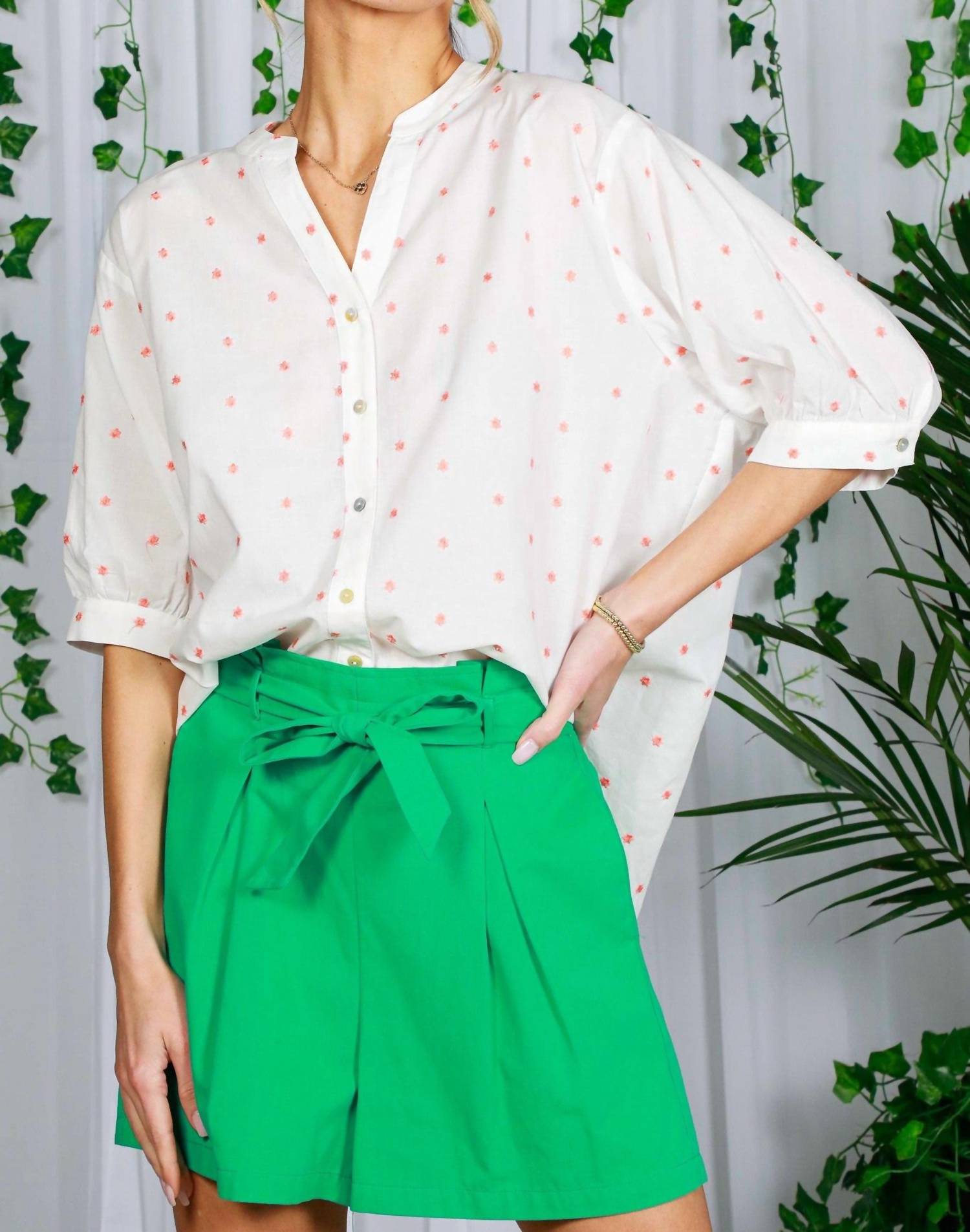 Vine & Love - Embroidered Cotton Blouse