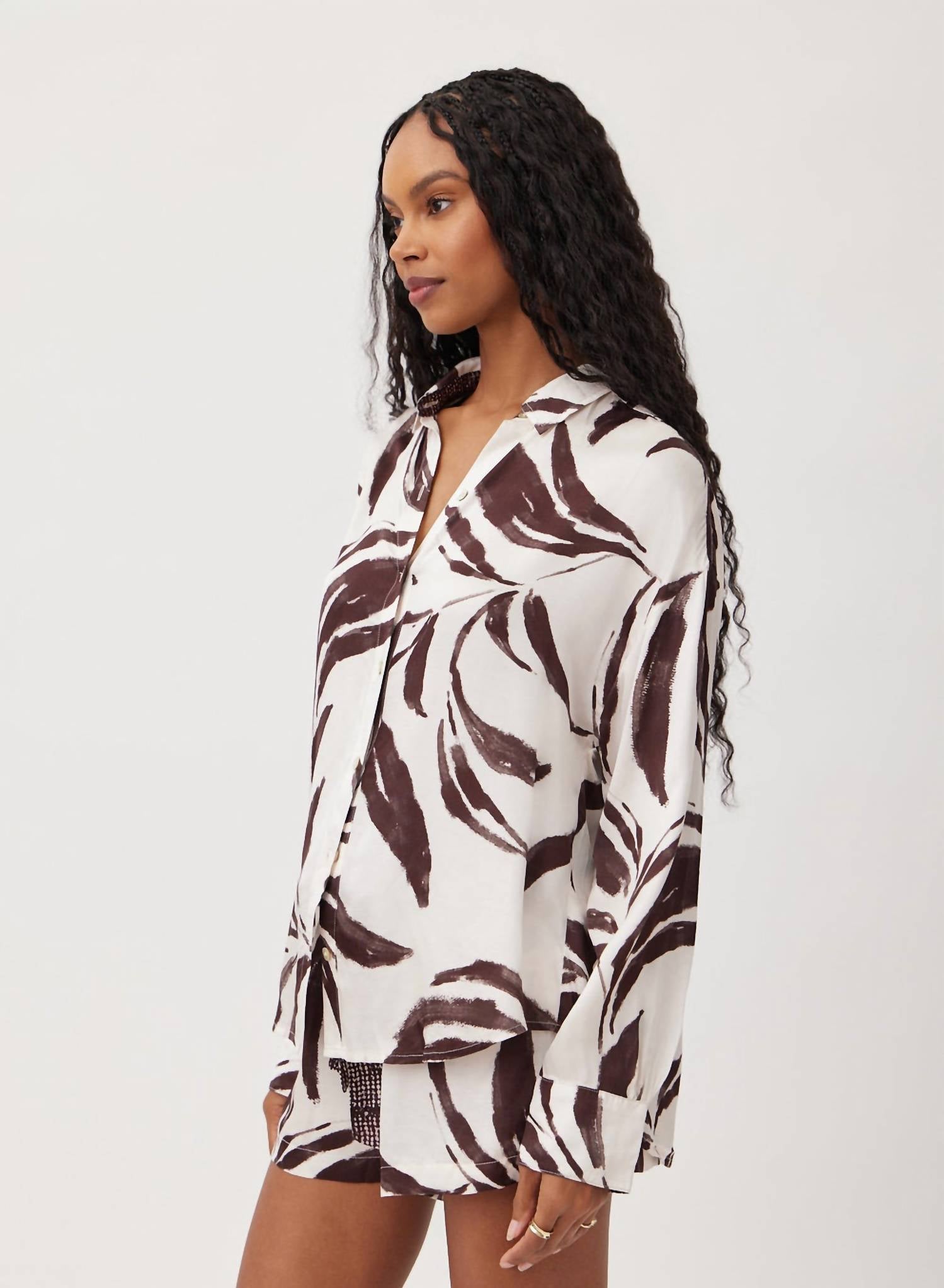 Bella Dahl - Contrast Oversized Button Down Shirt
