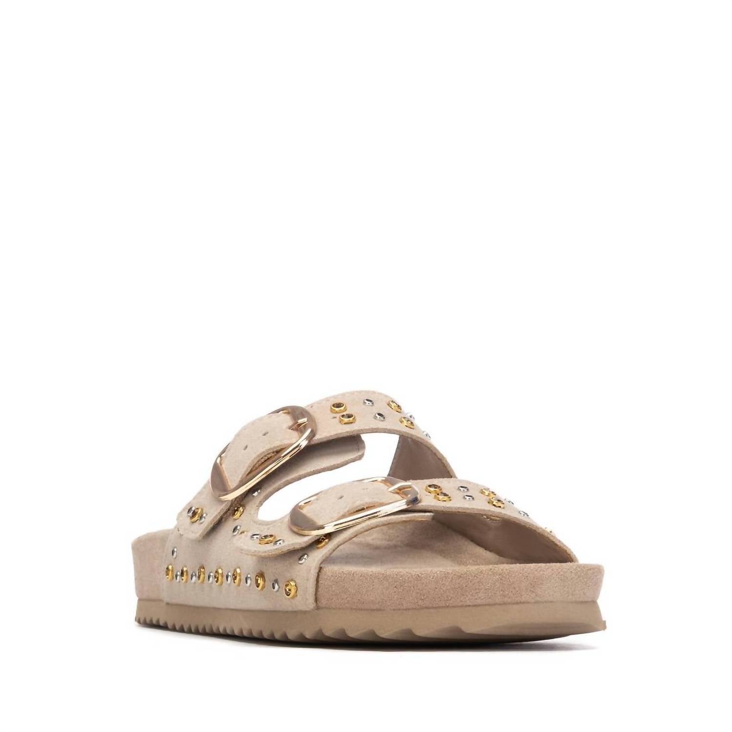 Xti Women's Suede Sandals in beige 1 - women's sandal