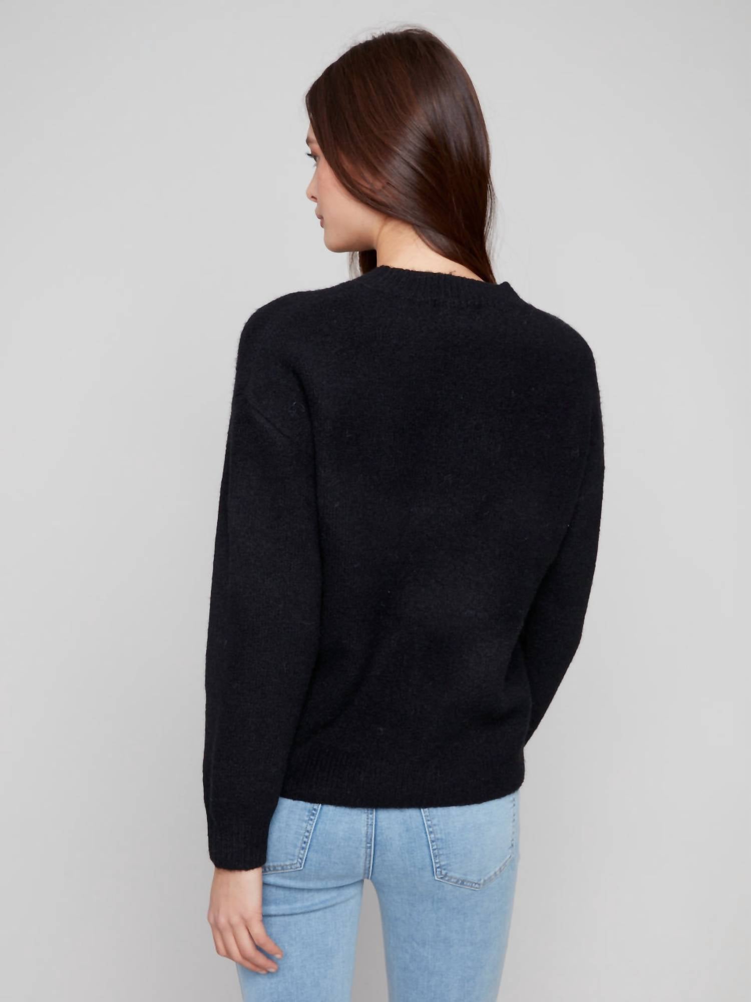 Charlie B - Cherry Fuzzy Drop Shoulder Sweater