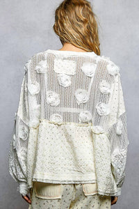 Pol - Romantic Vintage Mixed Fabric Top