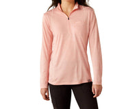 ARIAT Women's Rebar Evaluation 1/2 Zip Long Sleeve Top in pink - women's long sleeve top