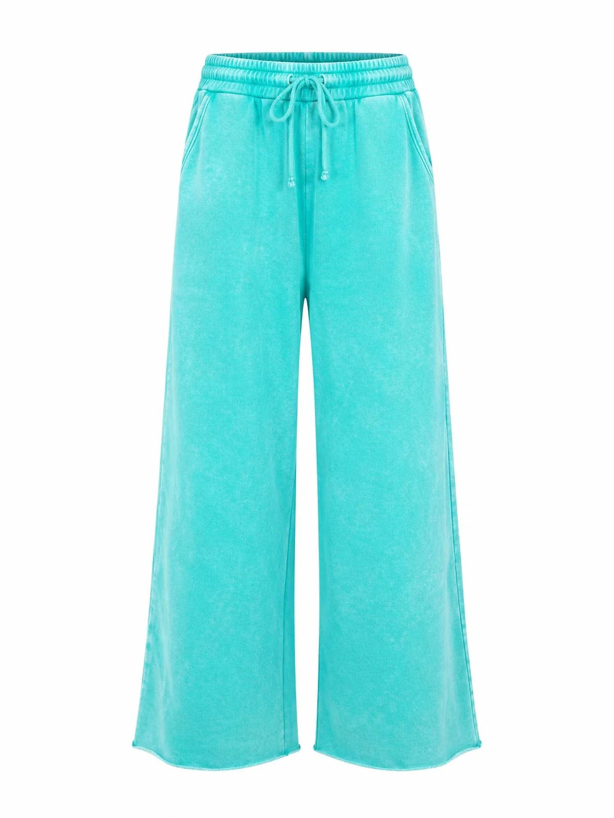 Zenana - Women's Acid Wash Fleece Palazzo Sweatpants