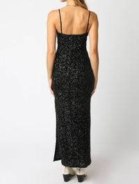 Olivaceous - Gilded Night Midi Dress