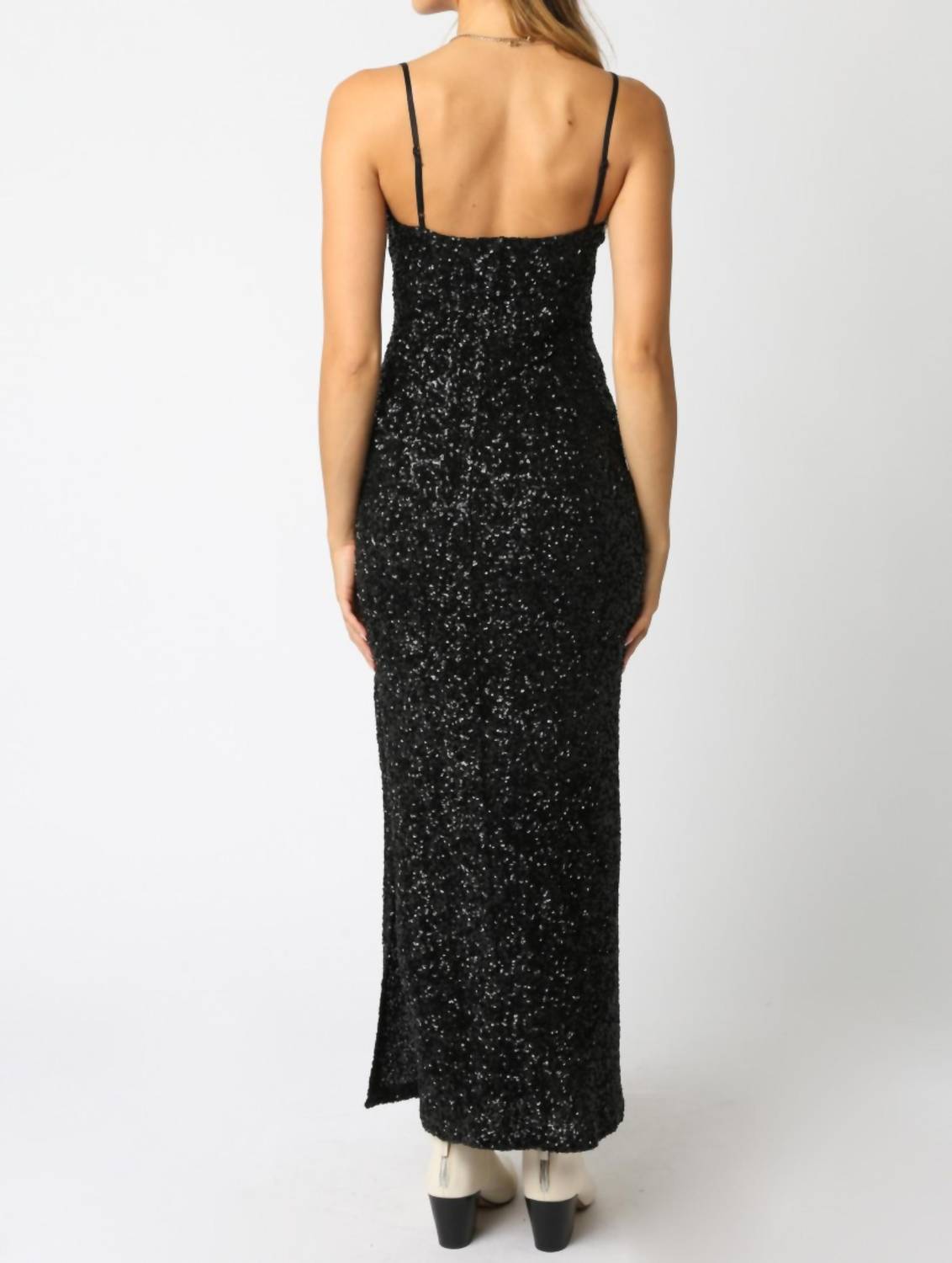 Olivaceous - Gilded Night Midi Dress