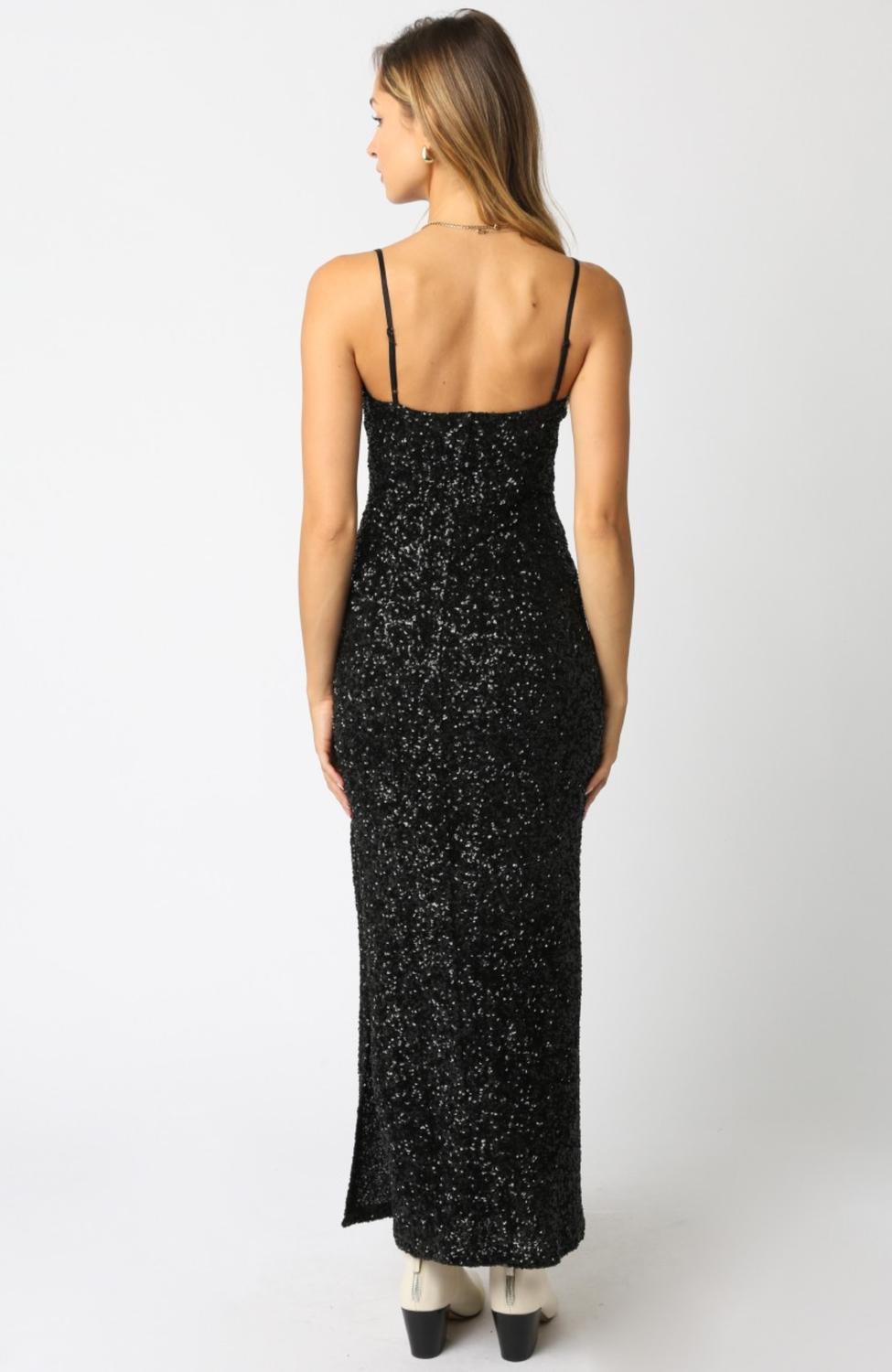Olivaceous - Gilded Night Midi Dress