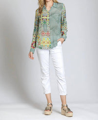 Apny - Button-up Vibrant Blouse
