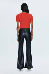 PISTOLA Kinsley Mid-rise Flare Jeans in slate black - women's jeans - detail view