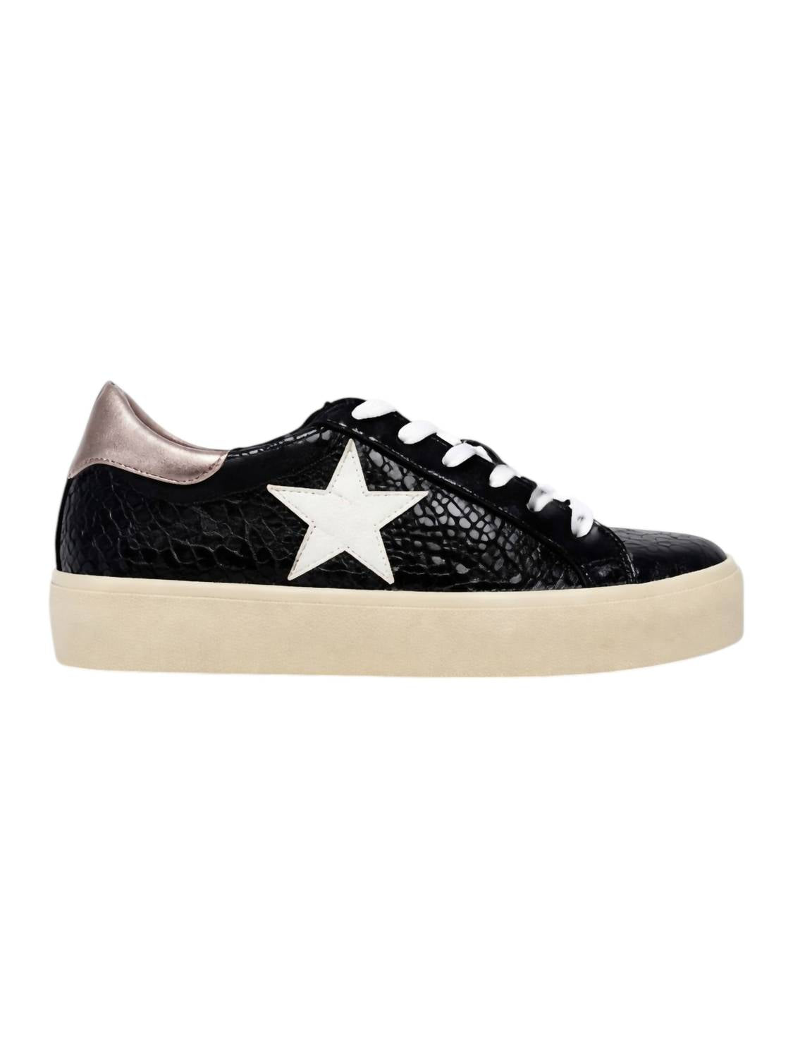 SHU SHOP Women's Reba Snake Sneakers in black - women's sneaker - detail view